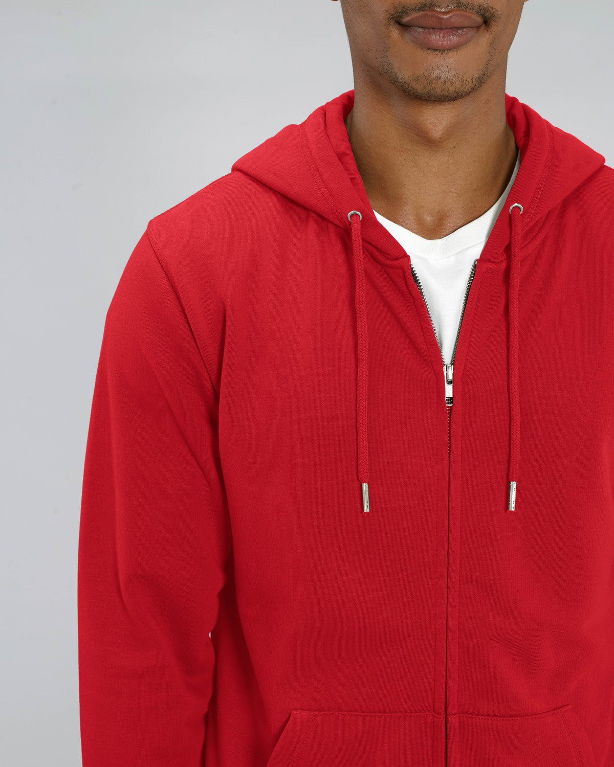 Nachhaltige Hoodie Jacke rot