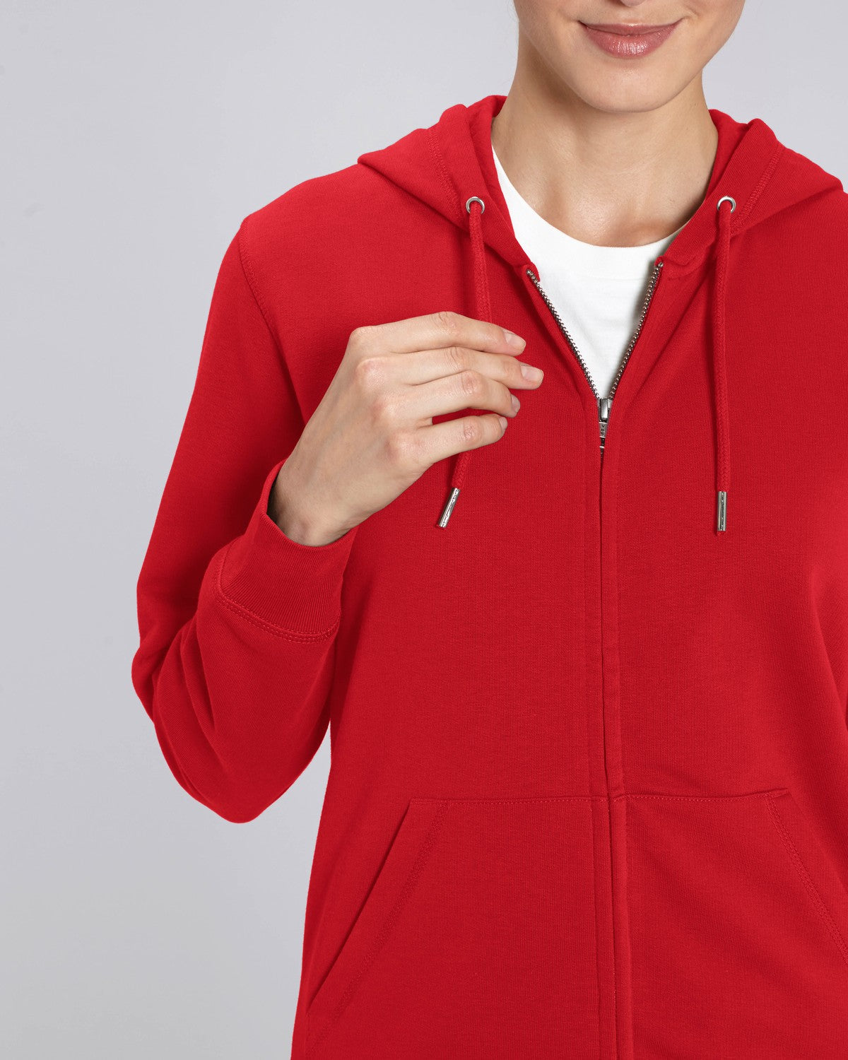 Nachhaltige Hoodie Jacke rot