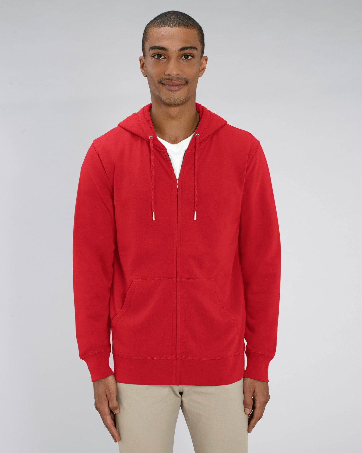 Nachhaltige Hoodie Jacke rot