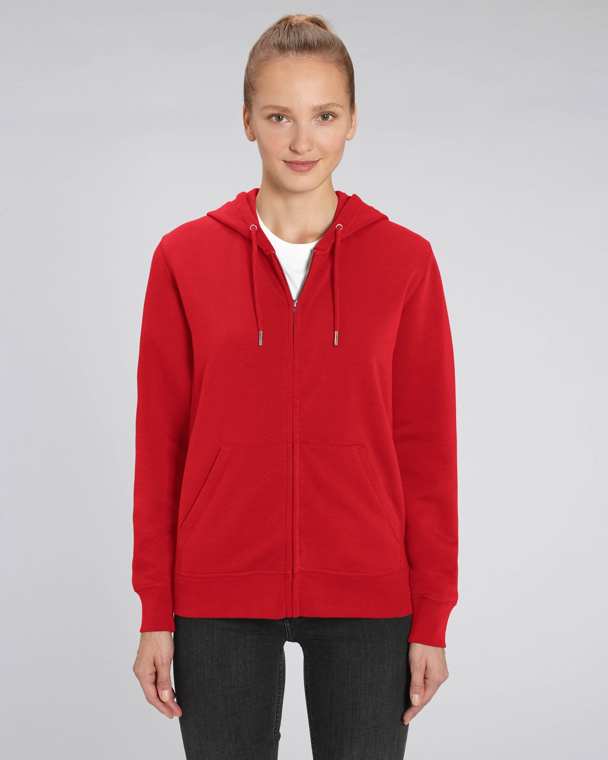 Nachhaltige Hoodie Jacke rot