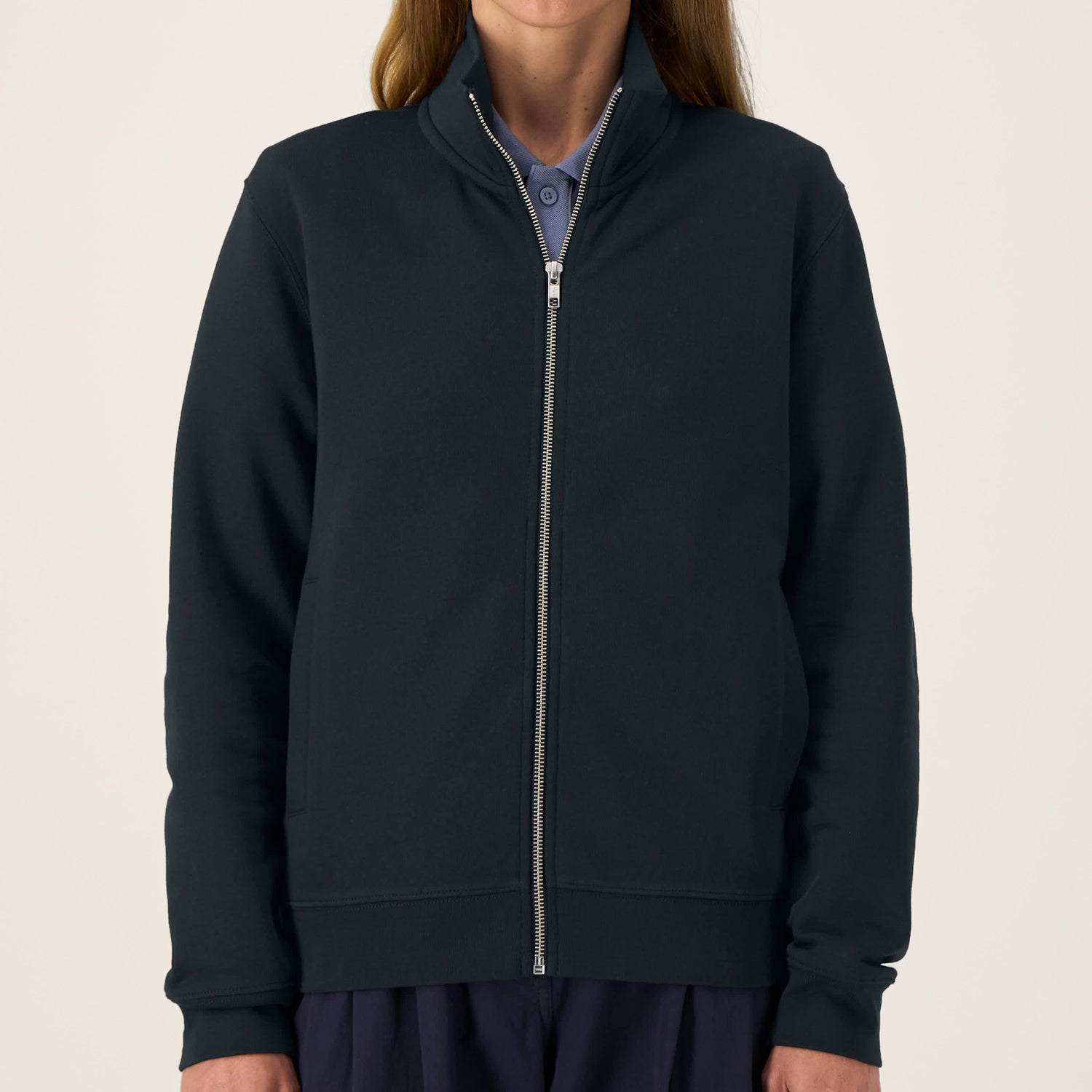 Sweatshirt mit Reißverschluss und Stehkragen