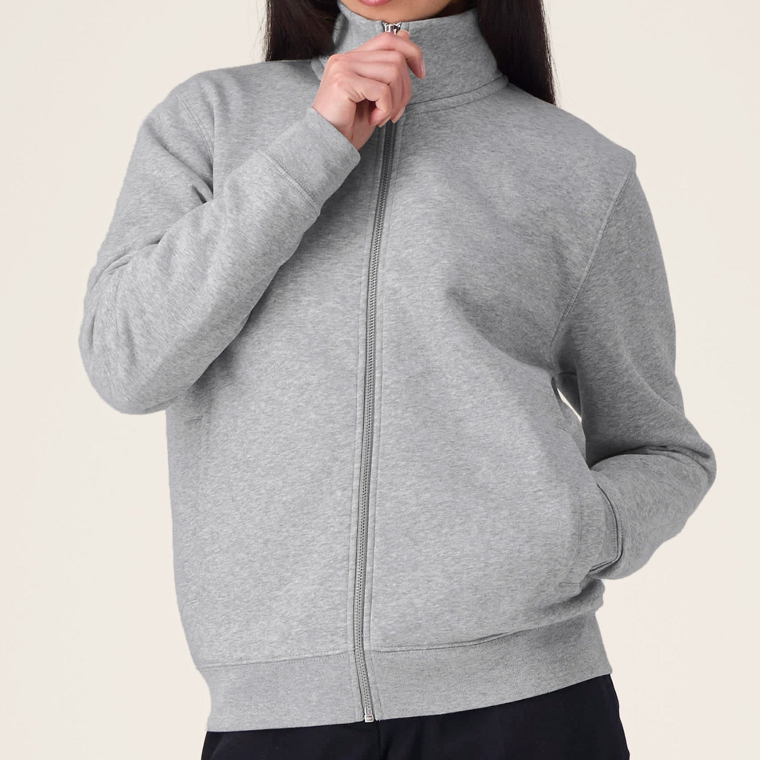 Sweatshirt mit Reißverschluss und Stehkragen