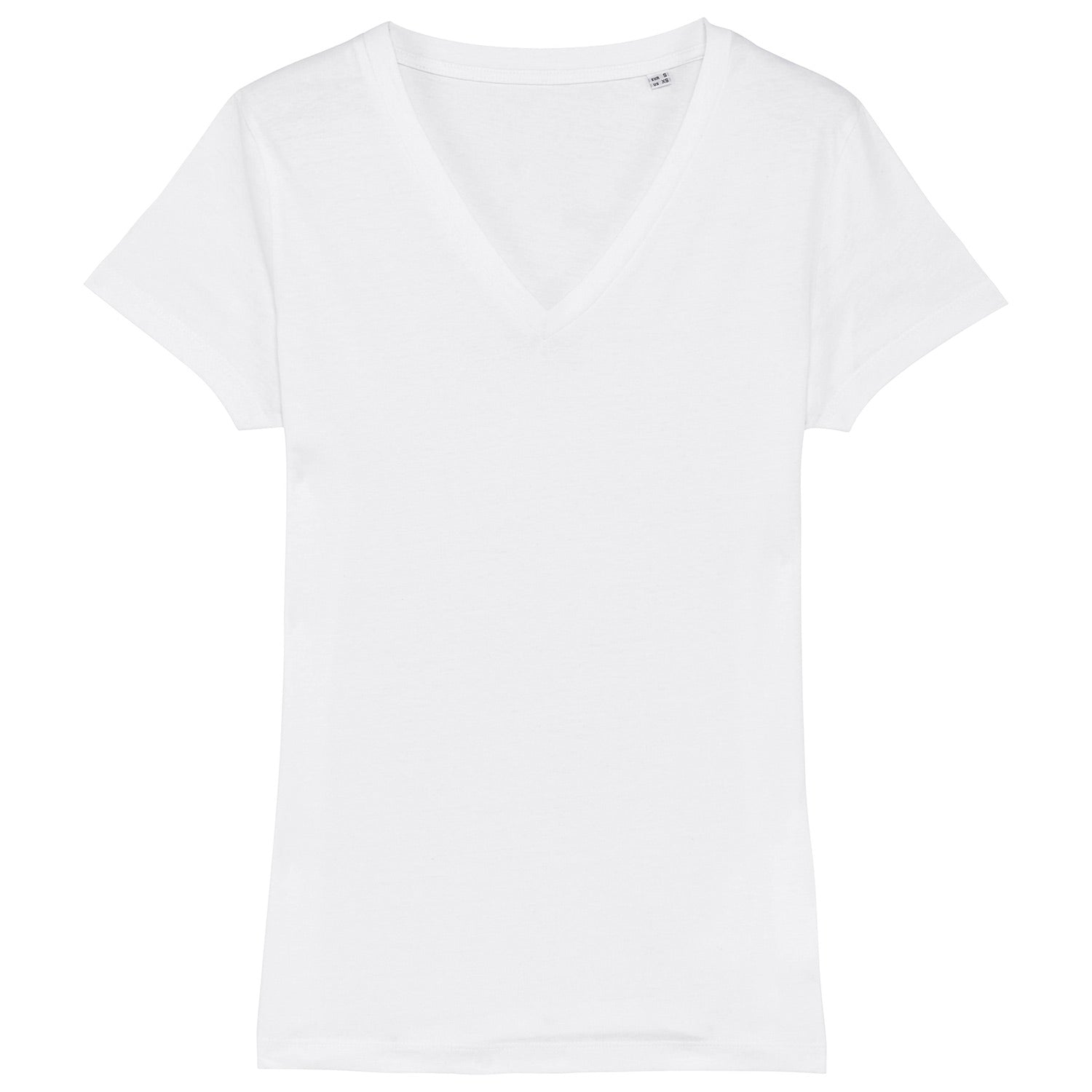 Damen T-Shirt weiß mit V-Kragen