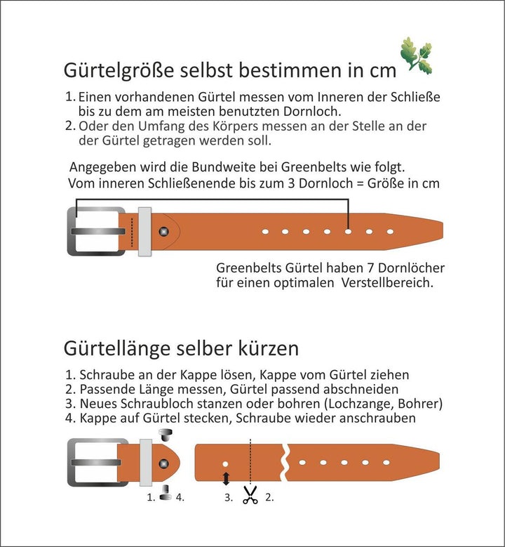 Greenbelts Gürtel Tyler schwarz (Breite 3,5 cm)