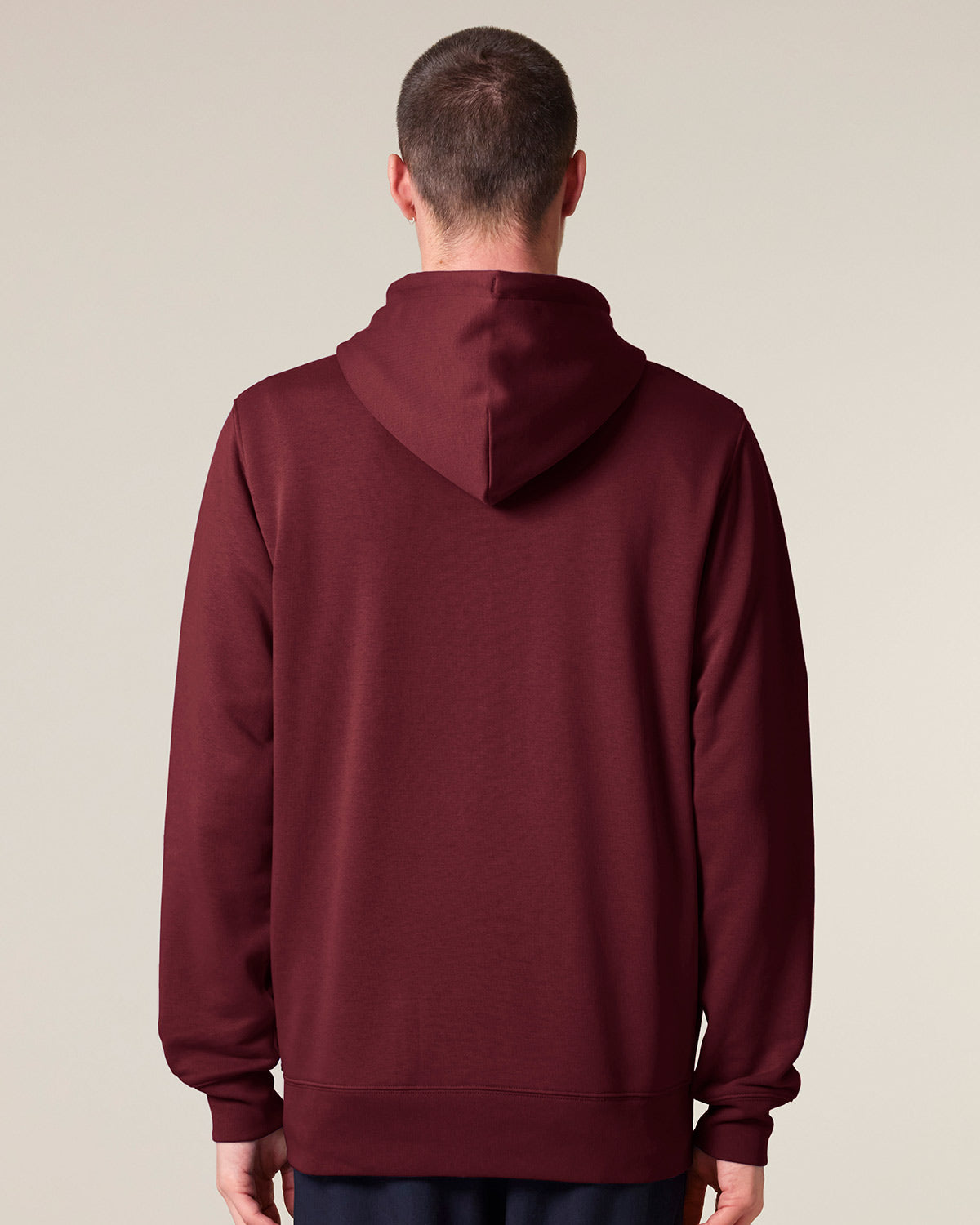 Nachhaltige Hoodie Jacke Weinrot