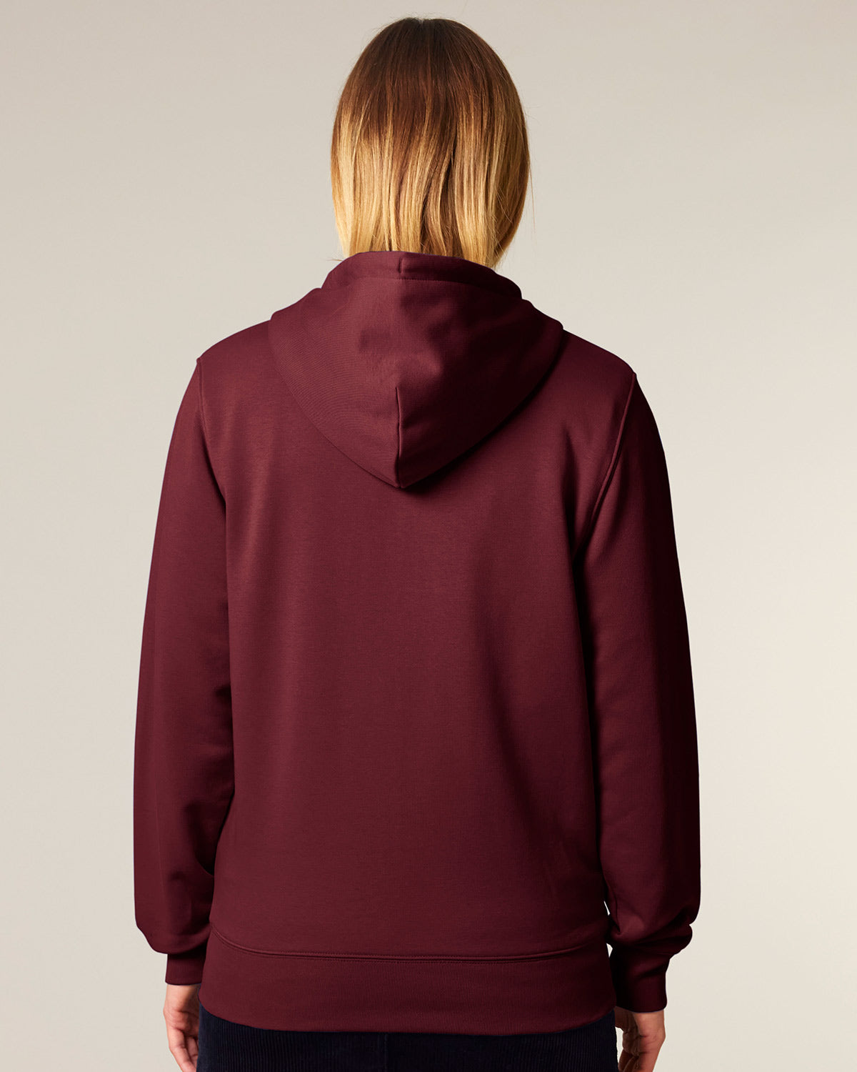 Nachhaltige Hoodie Jacke Weinrot