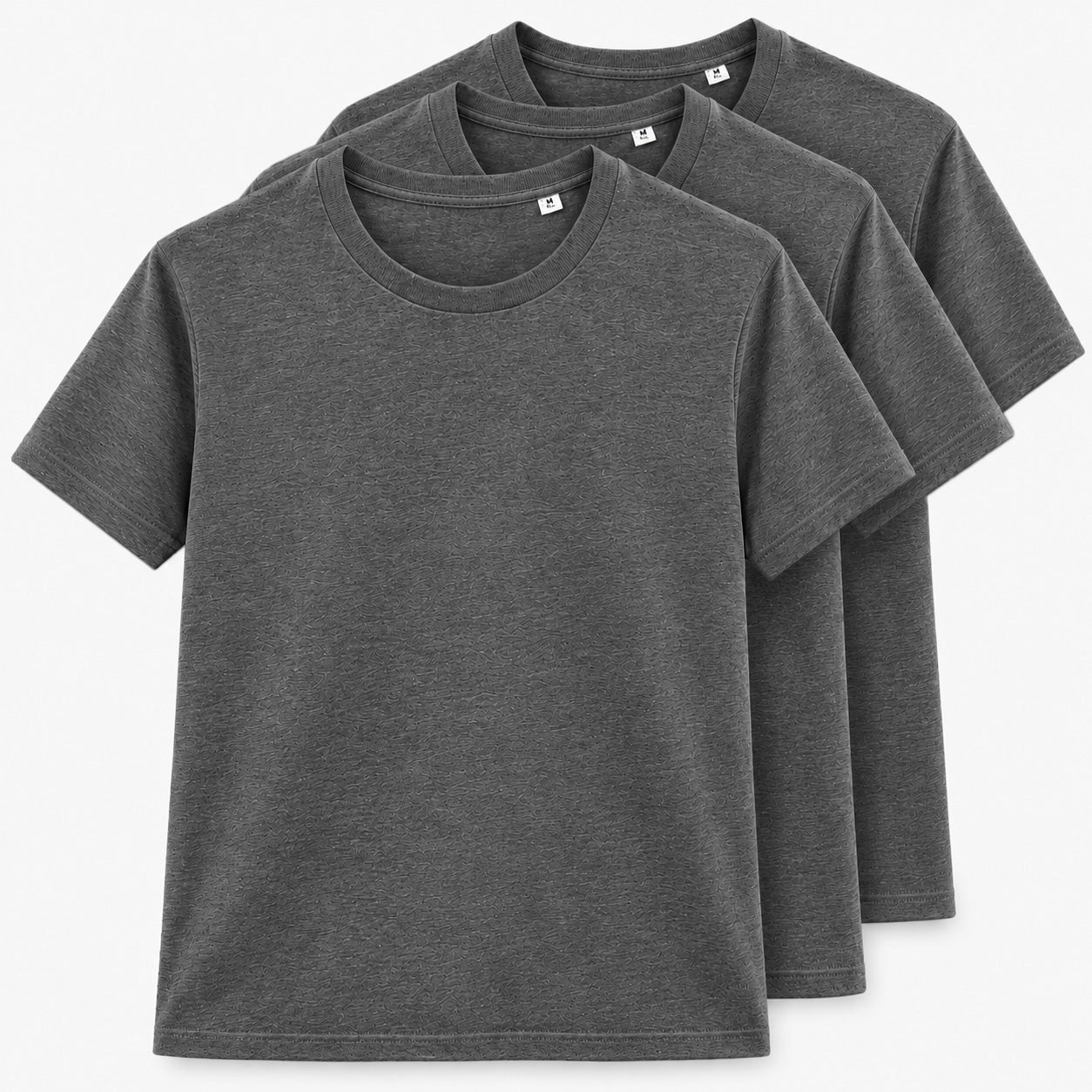 T-Shirt aus recycelter Baumwolle - anthrazit (Unisex) 3-er Pack