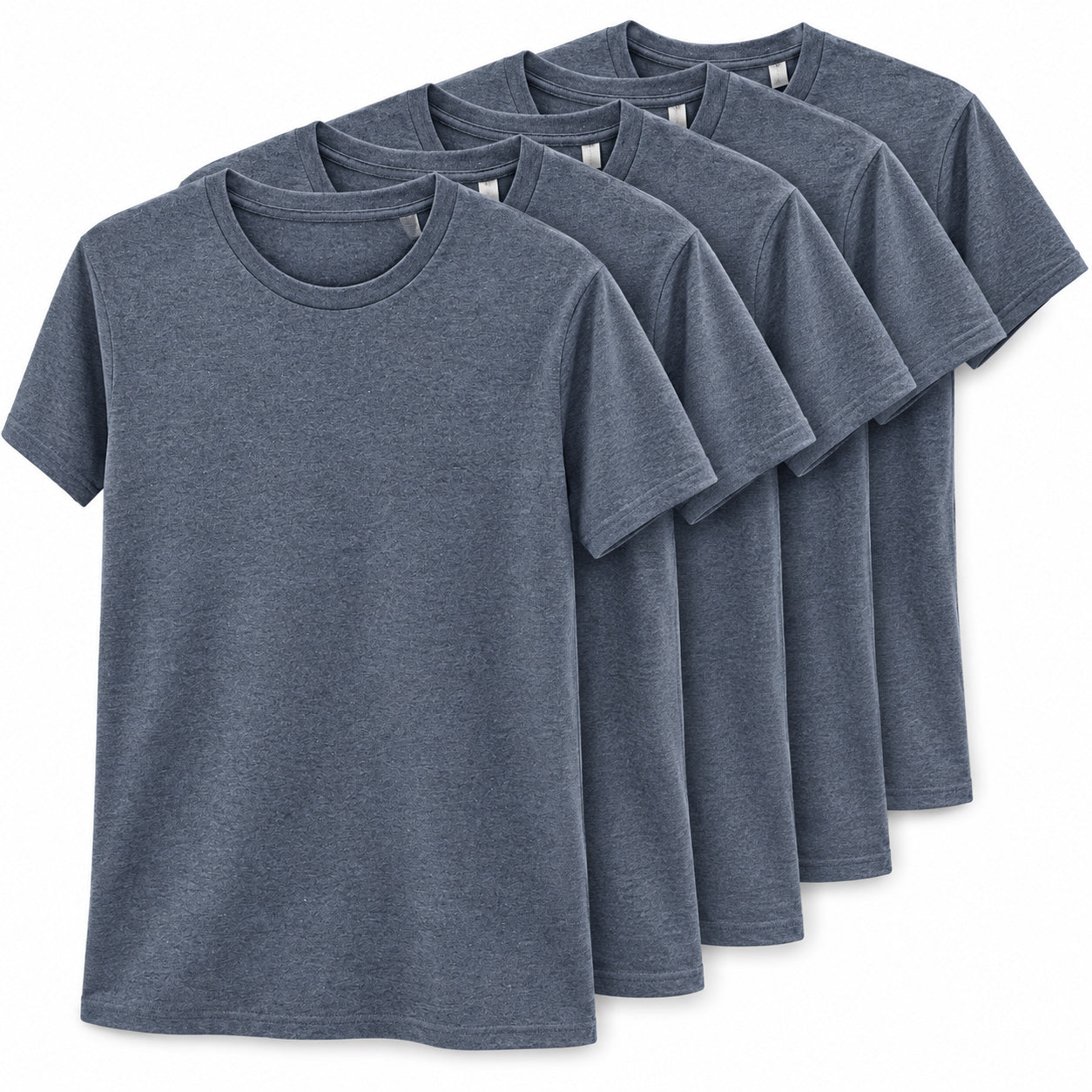 T-Shirt aus recycelter Baumwolle - rauchblau (Unisex) 5-er Pack