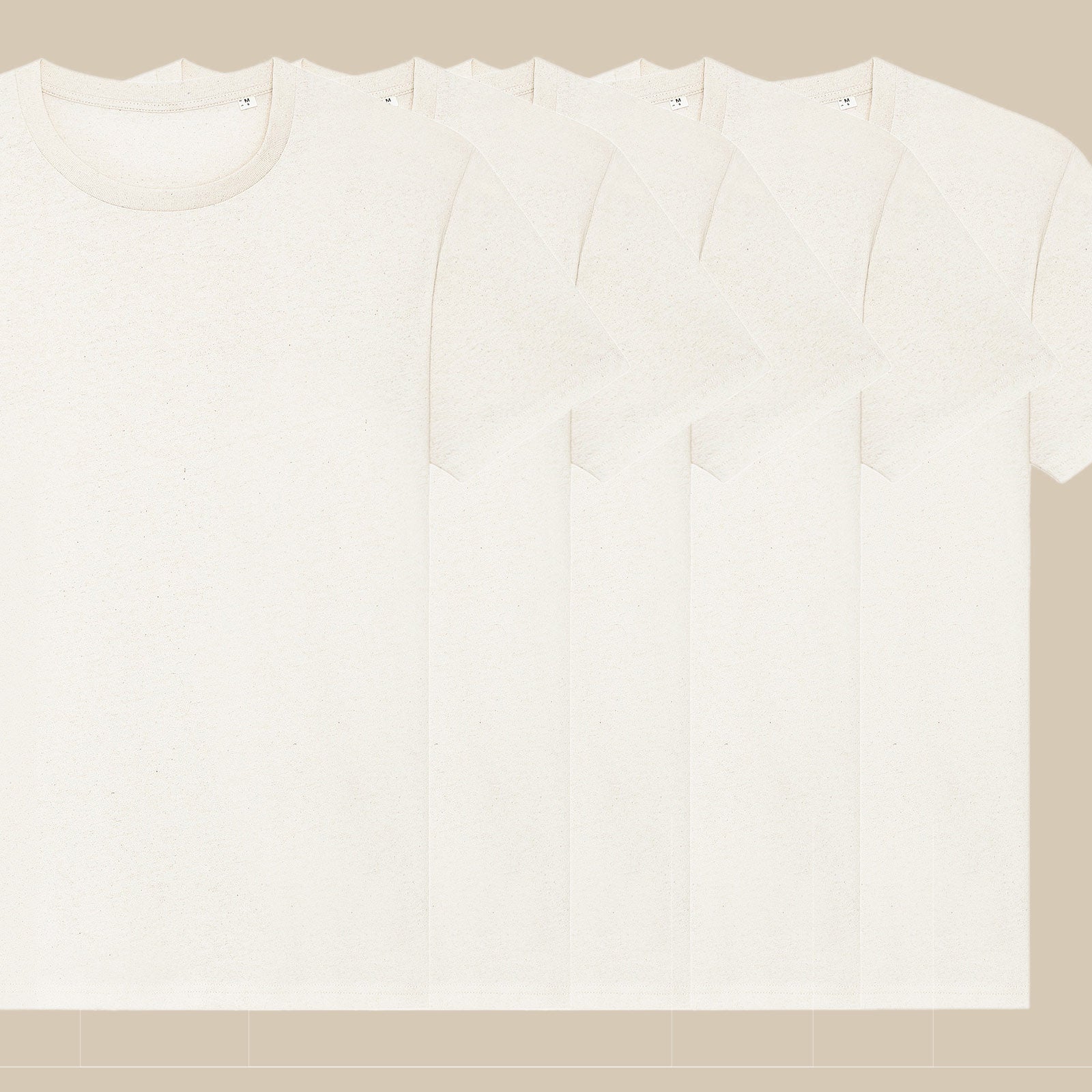 T-Shirt aus recycelter Baumwolle -Weiss (Unisex) 5-er Set