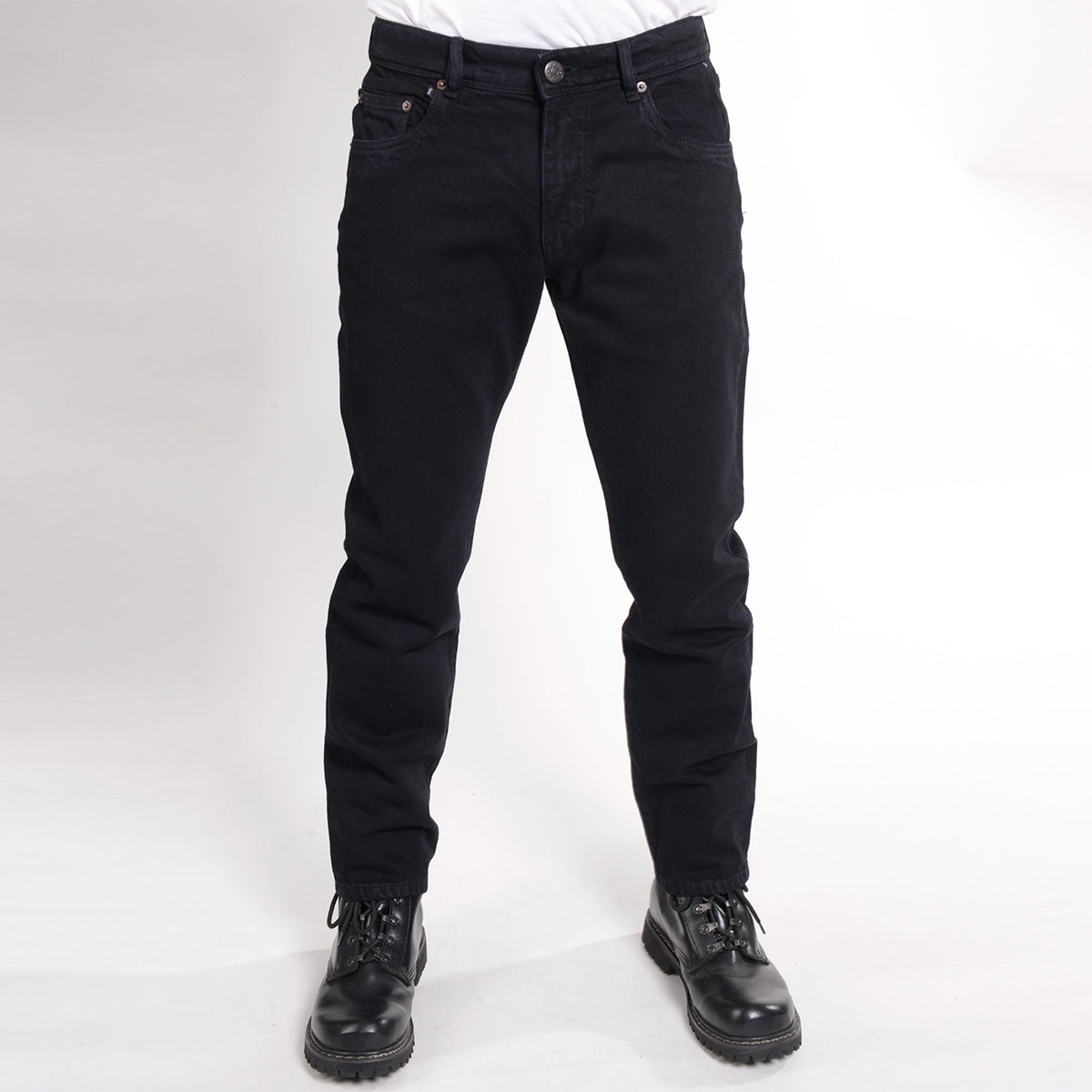 Biojeans in schwarz, robuster Stoff, ohne Stretch